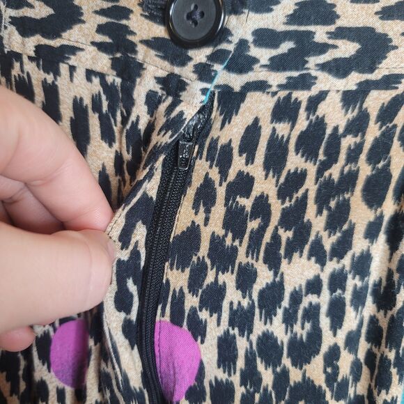 VTG PG Collections Ginger Bort Leopard Print Mulitcolored Polka Dot Pants - Picture 6 of 14
